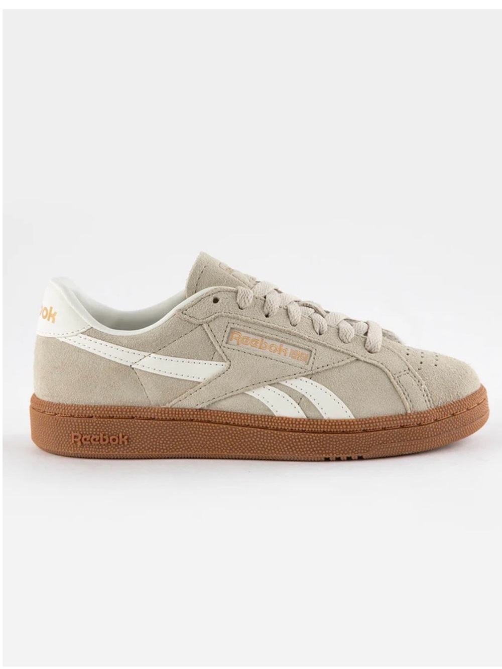 Reebok Classic Suede Sneakers in Beige with Gum Sole